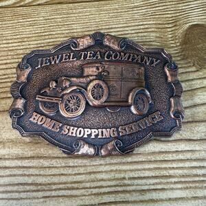Vintage Jewel Tea Company belt buckle Home shopping grocery store 1977 Chicago
